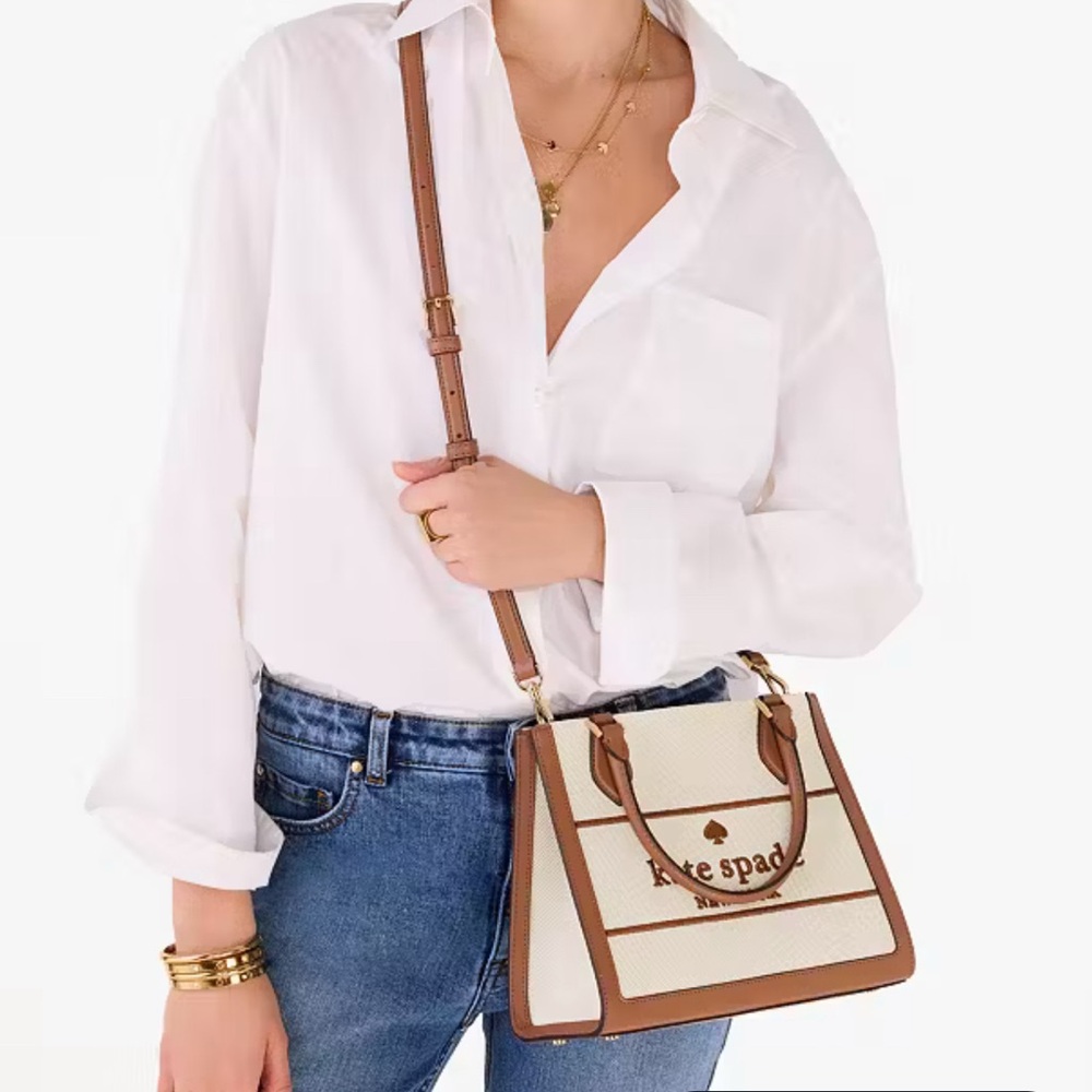 Kate Spade Ellie Canvas Small Tote Warm Gingerbread - Picture 13 of 16